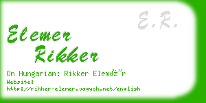 elemer rikker business card